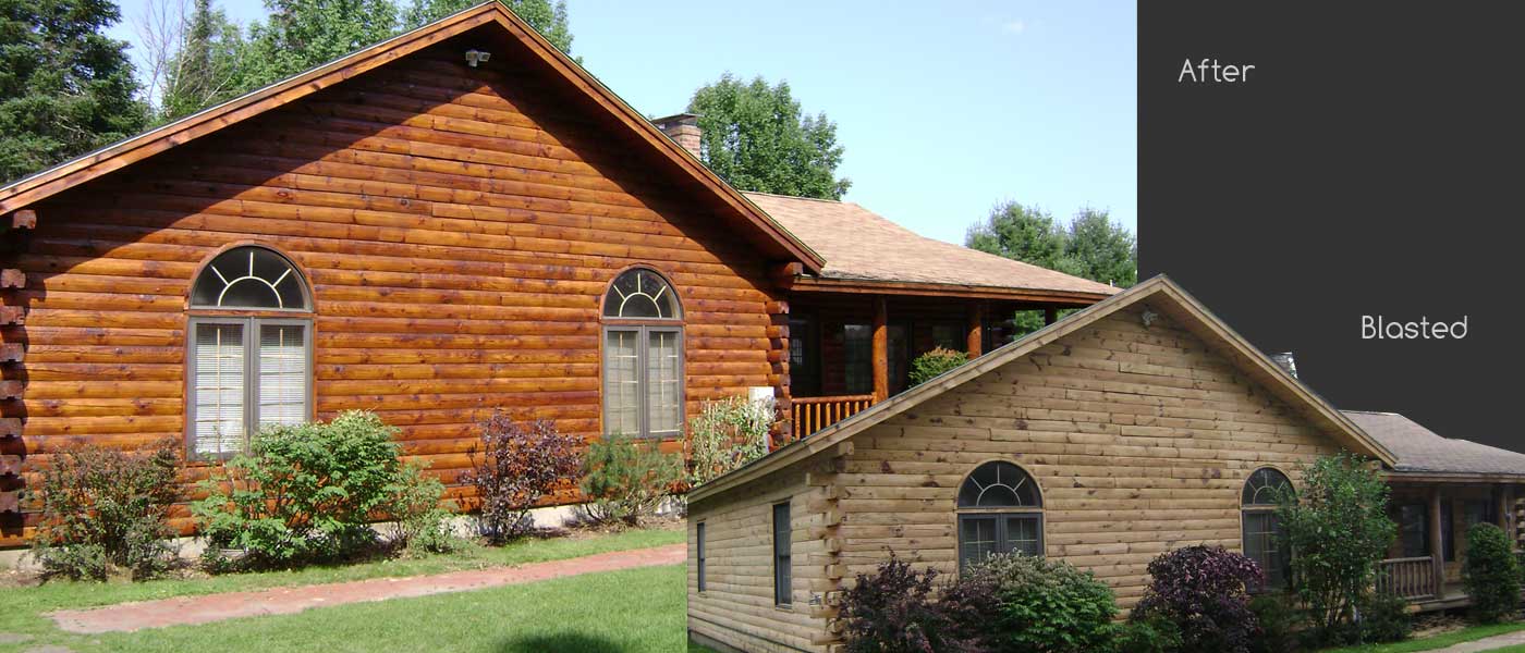 Log home before and after